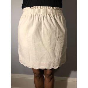 J Crew ruffle waist linen skirt